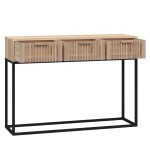 vidaXL Masă consolă, 105x30x75 cm, lemn prelucrat și fier vidaXL Masă consolă, 105x30x75 cm, lemn prelucrat și fier