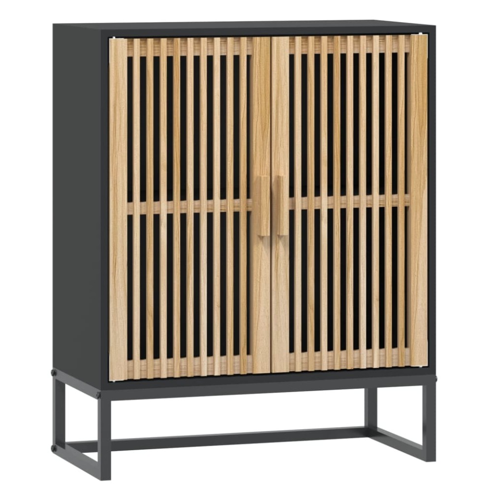 vidaXL Servantă, negru, 60x30x75 cm, lemn prelucrat