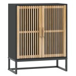 vidaXL Servantă, negru, 60x30x75 cm, lemn prelucrat vidaXL Servantă, negru, 60x30x75 cm, lemn prelucrat