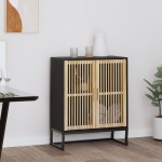 vidaXL Servantă, negru, 60x30x75 cm, lemn prelucrat vidaXL Servantă, negru, 60x30x75 cm, lemn prelucrat