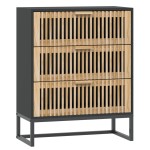 vidaXL Dulap, negru, 60x30x75 cm, lemn prelucrat vidaXL Dulap, negru, 60x30x75 cm, lemn prelucrat