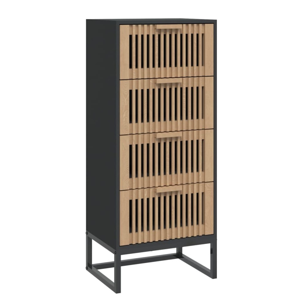 vidaXL Dulap înalt, negru, 40x30x95 cm, lemn prelucrat