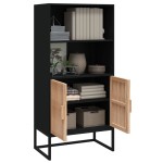 vidaXL Dulap înalt, negru, 60x35x125 cm, lemn prelucrat vidaXL Dulap înalt, negru, 60x35x125 cm, lemn prelucrat