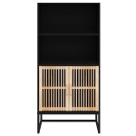 vidaXL Dulap înalt, negru, 60x35x125 cm, lemn prelucrat vidaXL Dulap înalt, negru, 60x35x125 cm, lemn prelucrat