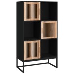 vidaXL Dulap înalt, negru, 70x35x125 cm, lemn prelucrat