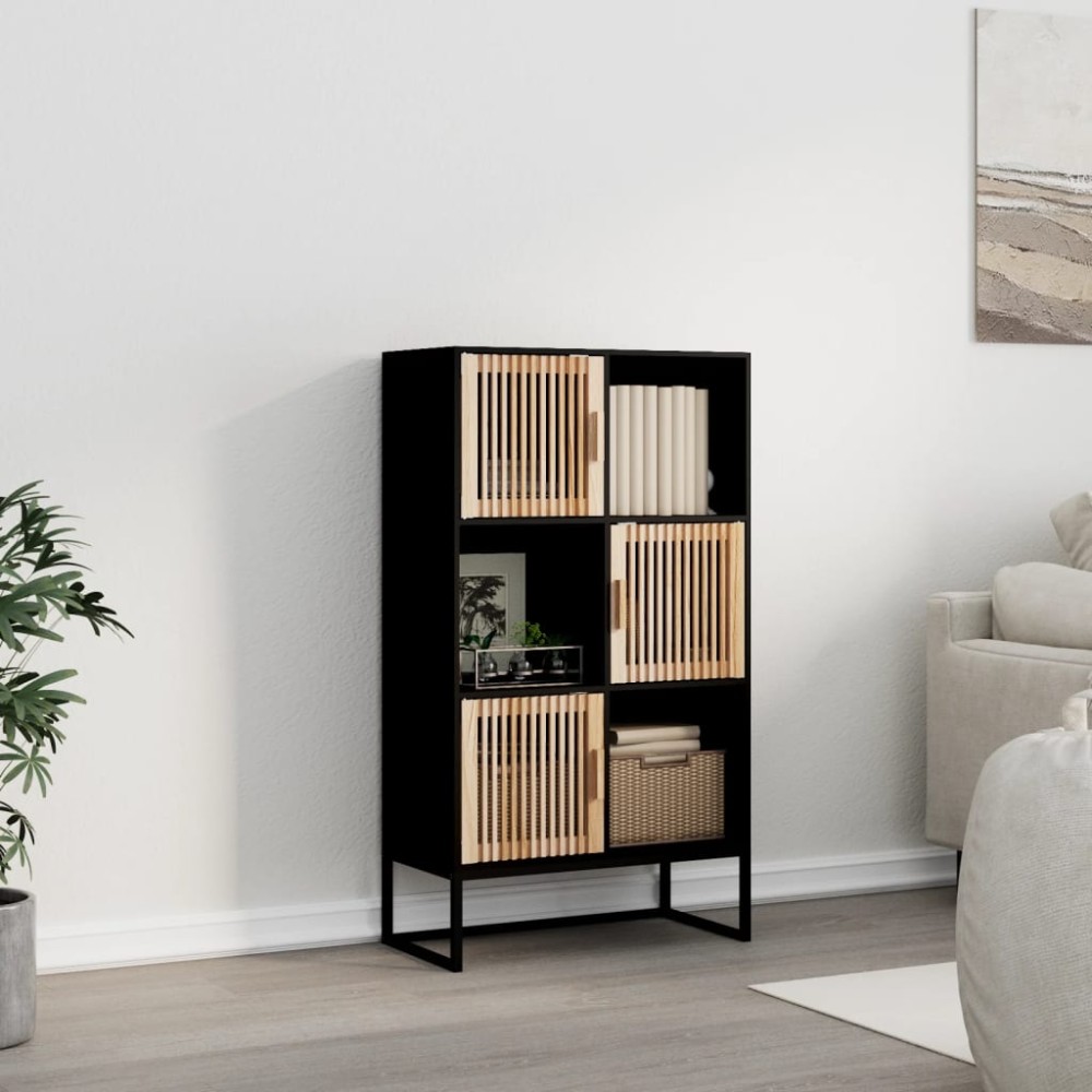 vidaXL Dulap înalt, negru, 70x35x125 cm, lemn prelucrat