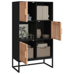 vidaXL Dulap înalt, negru, 70x35x125 cm, lemn prelucrat