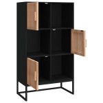 vidaXL Dulap înalt, negru, 70x35x125 cm, lemn prelucrat