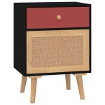 vidaXL Noptiere, 2 buc, negru, 40x30x55 cm, lemn prelucrat