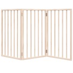 vidaXL Poartă de acces pentru câini pliabilă, 3 panouri, 150 cm, lemn de plop