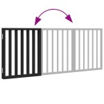 vidaXL Poartă pentru câini pliabilă 3 panouri negru, 150 cm, lemn plop