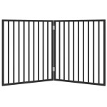 vidaXL Poartă de acces pentru câini pliabilă, 2 panouri, neagră, 160 cm, lemn de plop