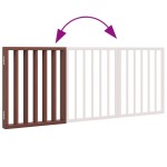 vidaXL Poartă pentru câini pliabilă 3 panouri maro, 150 cm, lemn plop