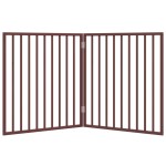 vidaXL Poartă pentru câini pliabilă 2 panouri maro, 160 cm, lemn plop