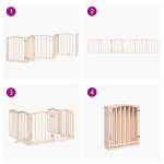 vidaXL Poartă de câini pliabilă cu ușă, 6 panouri, 300 cm, lemn plop