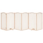 vidaXL Poartă de acces pentru câini cu ușă pliabilă, 6 panouri, 300 cm, lemn de plop