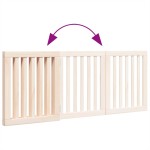 vidaXL Poartă de acces pentru câini pliabilă, 3 panouri, 150 cm, lemn de plop