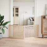 vidaXL Poartă de acces pentru câini pliabilă, 2 panouri, 160 cm, lemn de plop