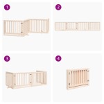 vidaXL Poartă de acces pentru câini cu ușă pliabilă, 4 panouri, 320 cm, lemn de plop
