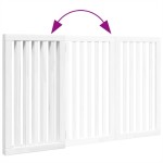 vidaXL Poartă pentru câini pliabilă, 3 panouri, alb, 150 cm, lemn plop