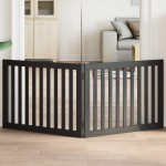 vidaXL Poartă pentru câini pliabilă 2 panouri negru, 160 cm, lemn plop