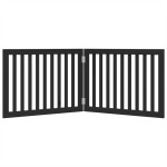 vidaXL Poartă pentru câini pliabilă 2 panouri negru, 160 cm, lemn plop