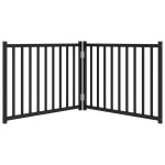 vidaXL Poartă pentru câini pliabilă 2 panouri negru, 160 cm, lemn brad