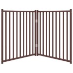 vidaXL Poartă de câini pliabilă 2 panouri stejar maro 160 cm lemn brad