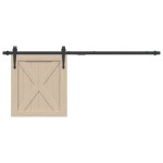 vidaXL Set glisare ușă mini pentru dulap, negru, oțel carbon, 122 cm vidaXL Set glisare ușă mini pentru dulap, negru, oțel carbon, 122 cm