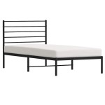 vidaXL Cadru de pat din metal cu tăblie, negru, 100x200 cm