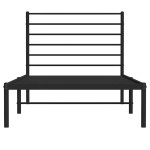 vidaXL Cadru de pat din metal cu tăblie, negru, 100x200 cm