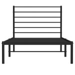 vidaXL Cadru de pat din metal cu tăblie, negru, 107x203 cm