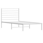 vidaXL Cadru de pat din metal cu tăblie, alb, 100x200 cm
