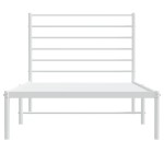 vidaXL Cadru de pat din metal cu tăblie, alb, 100x200 cm