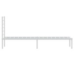 vidaXL Cadru de pat din metal cu tăblie, alb, 100x200 cm