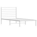 vidaXL Cadru de pat din metal cu tăblie, alb, 107x203 cm