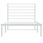 vidaXL Cadru de pat din metal cu tăblie, alb, 107x203 cm