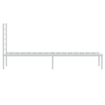 vidaXL Cadru de pat din metal cu tăblie, alb, 107x203 cm