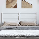 vidaXL Tăblie de pat metalică, alb, 150 cm