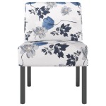vidaXL Fotoliu, material textil înflorat cu albastru vidaXL Fotoliu, material textil înflorat cu albastru