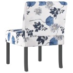 vidaXL Fotoliu, material textil înflorat cu albastru vidaXL Fotoliu, material textil înflorat cu albastru