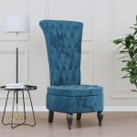 vidaXL Fotoliu cu spătar înalt, albastru, catifea, design cu nasturi vidaXL Fotoliu cu spătar înalt, albastru, catifea, design cu nasturi