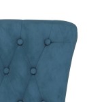 vidaXL Fotoliu cu spătar înalt, albastru, catifea, design cu nasturi vidaXL Fotoliu cu spătar înalt, albastru, catifea, design cu nasturi