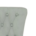 vidaXL Fotoliu cu spătar înalt, gri deschis, catifea design cu nasturi vidaXL Fotoliu cu spătar înalt, gri deschis, catifea design cu nasturi
