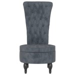 vidaXL Fotoliu cu spătar înalt, gri închis, catifea, design cu nasturi vidaXL Fotoliu cu spătar înalt, gri închis, catifea, design cu nasturi