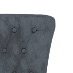 vidaXL Fotoliu cu spătar înalt, gri închis, catifea, design cu nasturi vidaXL Fotoliu cu spătar înalt, gri închis, catifea, design cu nasturi