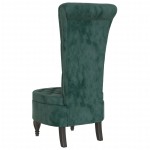 vidaXL Fotoliu cu spătar înalt verde închis catifea design cu nasturi vidaXL Fotoliu cu spătar înalt verde închis catifea design cu nasturi