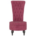 vidaXL Fotoliu cu spătar înalt, roșu vin, catifea, design cu nasturi vidaXL Fotoliu cu spătar înalt, roșu vin, catifea, design cu nasturi