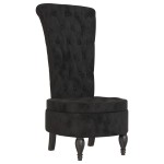 vidaXL Fotoliu cu spătar înalt, negru, catifea, design cu nasturi vidaXL Fotoliu cu spătar înalt, negru, catifea, design cu nasturi