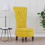 vidaXL Fotoliu cu spătar înalt, galben, catifea, design cu nasturi vidaXL Fotoliu cu spătar înalt, galben, catifea, design cu nasturi